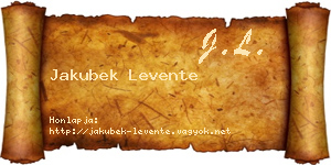 Jakubek Levente névjegykártya