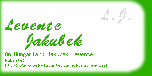 levente jakubek business card